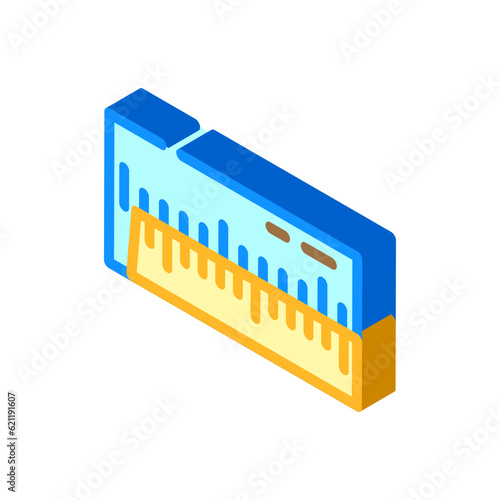 vernier gauge tool work isometric icon vector. vernier gauge tool work sign. isolated symbol illustration