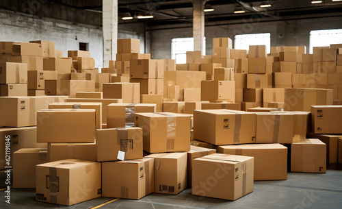 Cardboard boxes prepared for shipping