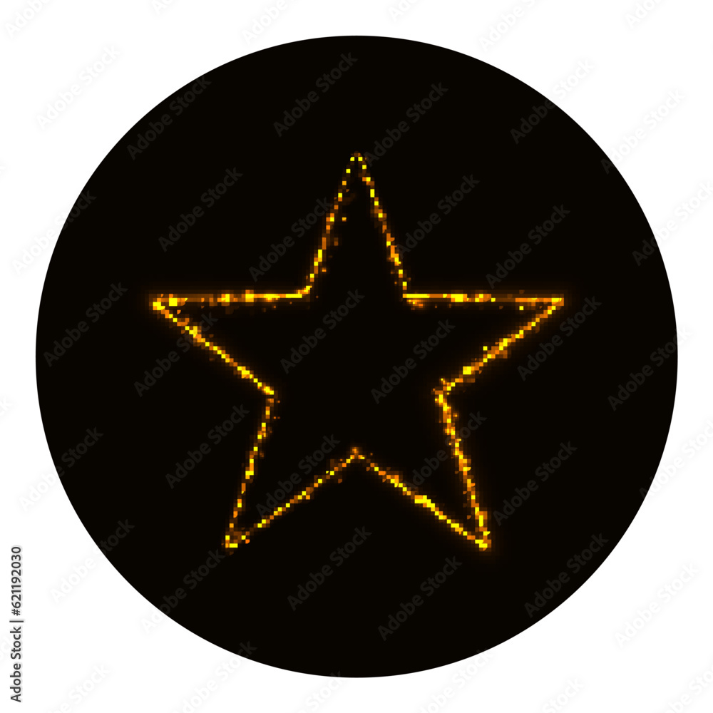 Star icon silhouette of gold lights Star icon silhouette of gold lights