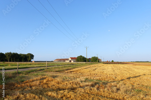 Farm and wheat fields in the French Gatinais Regional Nature Park