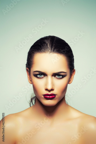 Beauty portrait of a woman with makeup