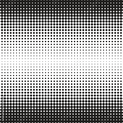 abstract seamless geometric black halftone dot pattern vector.