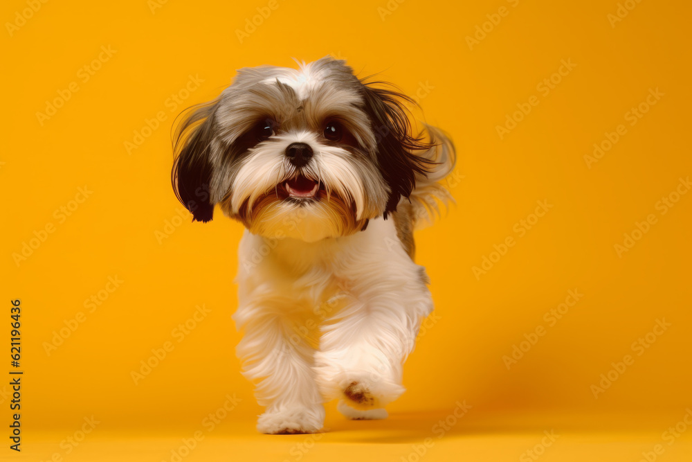 Cute Shih Tzu in nature, national geography, Wide life animals. AI Generated. Cute Shih Tzu in nature, national geography, Wide life animals. AI Generated.