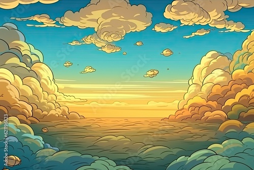 colorful sunset with clouds in the sky. Generative AI