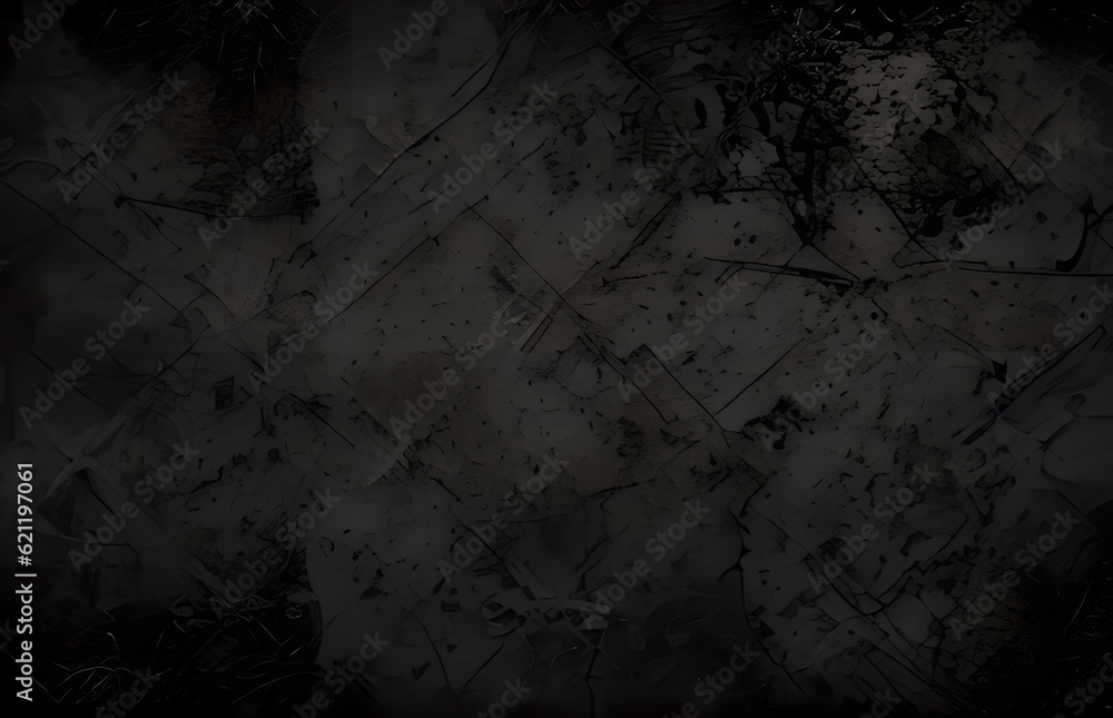 Black texture metal wall background grunge style, Generative AI