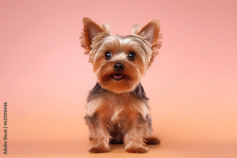 Cute Yorkshire Terrier in nature, national geography, Wide life animals. AI Generated. Cute Yorkshire Terrier in nature, national geography, Wide life animals. AI Generated.