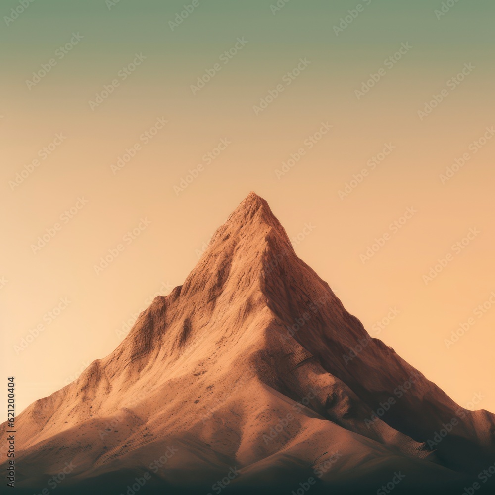 Fototapeta premium A stunning minimalist background of a single mountain peak. Generative AI