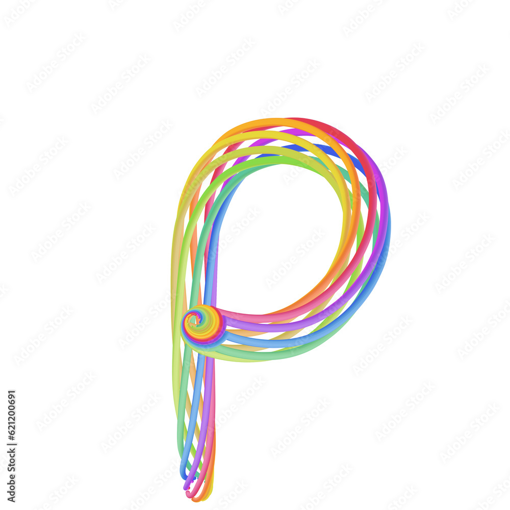 p alphabet letter , illustration hand drawing 3D p alphabet letter , illustration hand drawing 3D