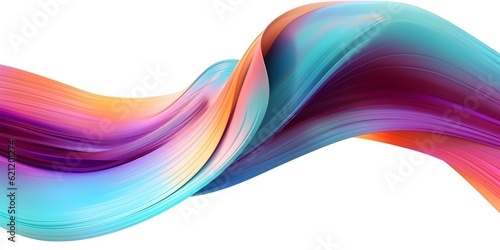 abstract background. Colorful twisted shapes in motion. art for poster, flyer, banner background or design element. Holographic foil ribbon on white background, AI generative © Lucky Ai