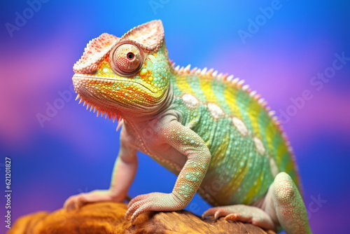 Very cute Chameleon in nature  national geography  Wide life animals. AI Generated.