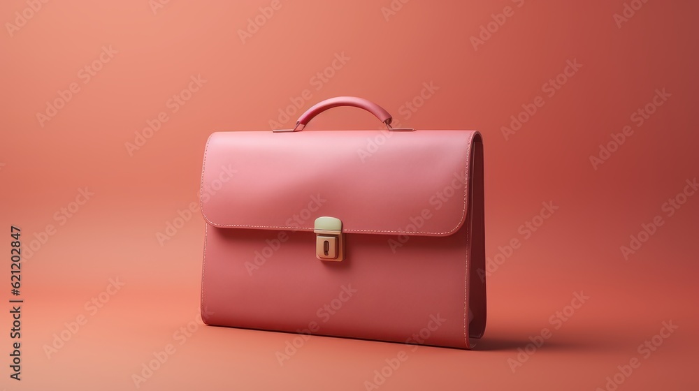Business Women's Working Bag, Leather Bag Background. Generative Ai