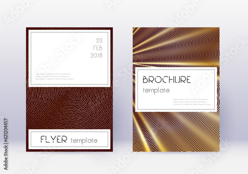 Stylish cover design template set. Gold abstract l
