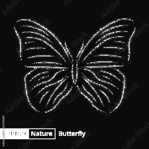 Wallpaper Mural Butterfly silhouette of lights on black background Torontodigital.ca