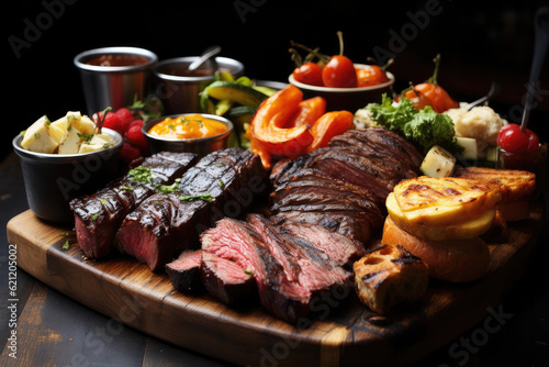 A photograph showcasing a market stand specializing in exotic meats, offering delicacies such as kangaroo, alligator, and ostrich, enticing adventurous eaters in