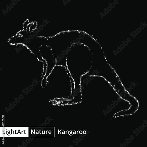 Wallpaper Mural Kangaroo silhouette of lights on black background Torontodigital.ca