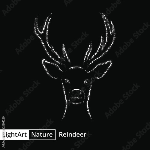 Wallpaper Mural Reindeer silhouette of lights on black background Torontodigital.ca