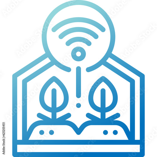 smart farm gradient line icon