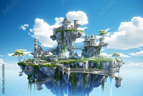 A captivating fantasy-inspired floating island, Generative Ai