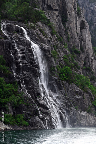 Beautiful Lysefjord waterfall