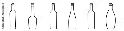 Wine bottle icon vector set. Wine illustration sign collection. bottle symbol or logo.