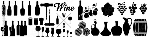 Wine icon vector set. Wine making illustration sign collection. Wine house symbol or logo.