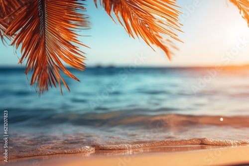 Summertime: Blurred Tropical Beach Background, Generative Ai © Haider