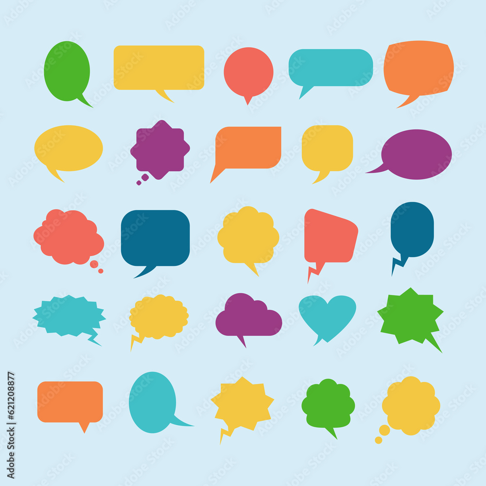 Top set of cloud for comics of various shapes Top set of cloud for comics of various shapes