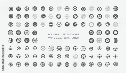 gear or wheel car drive icon logo design