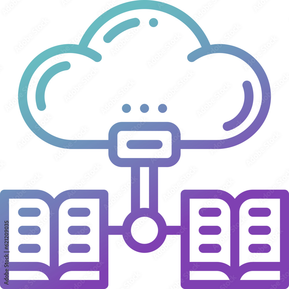 cloud computing gradient line icon cloud computing gradient line icon