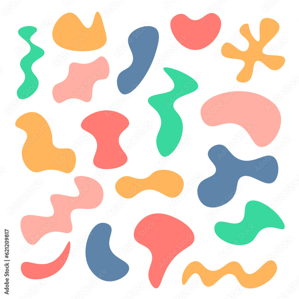 colorful fluid abstract shapes collection