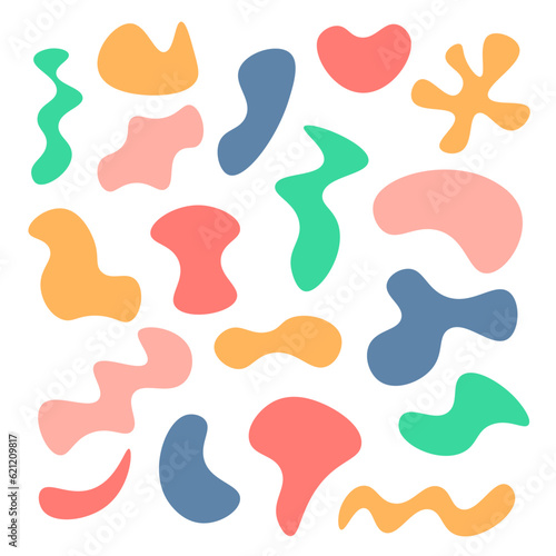 colorful fluid abstract shapes collection