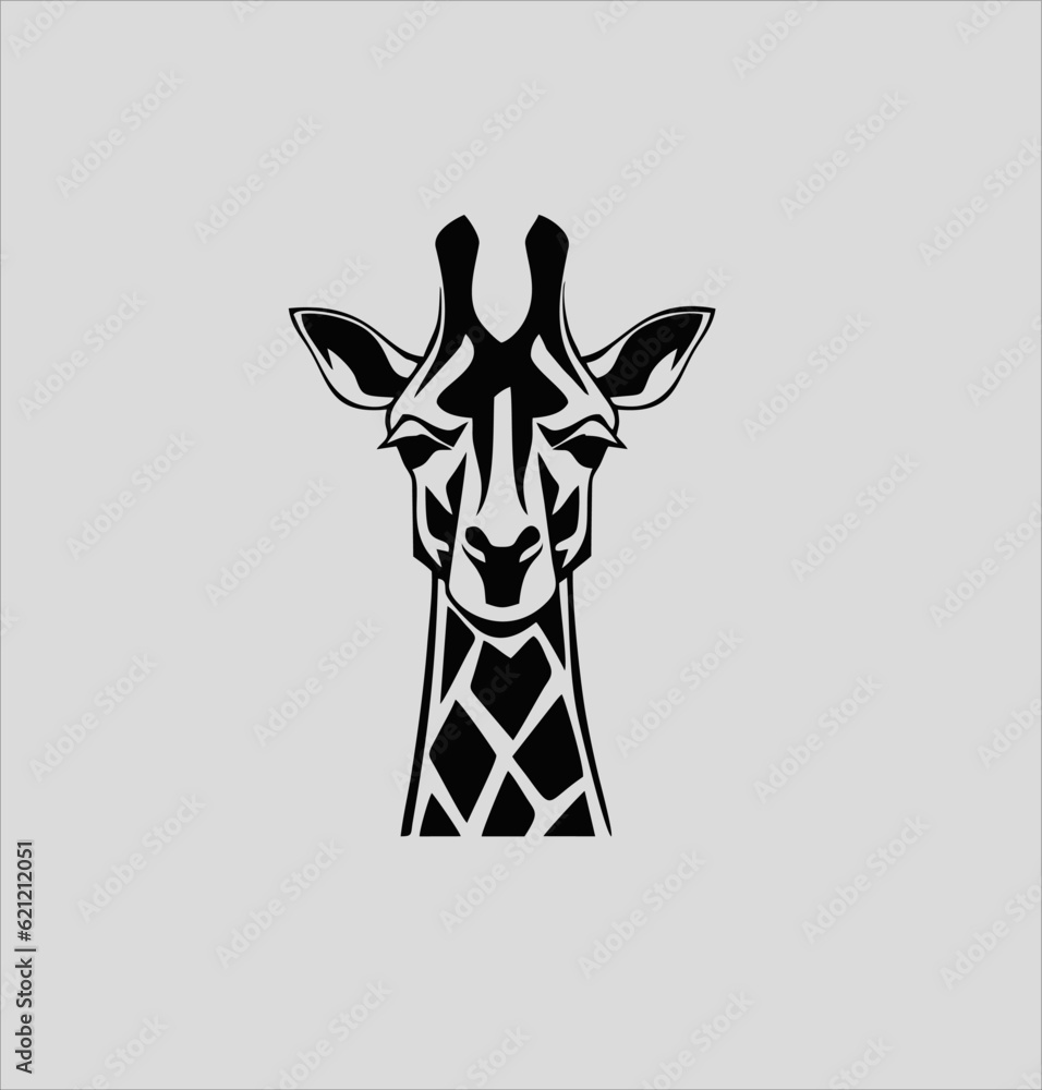 Photos Icône de la girafe, silhouette vectorielle, illustration du logo de l'animal gir