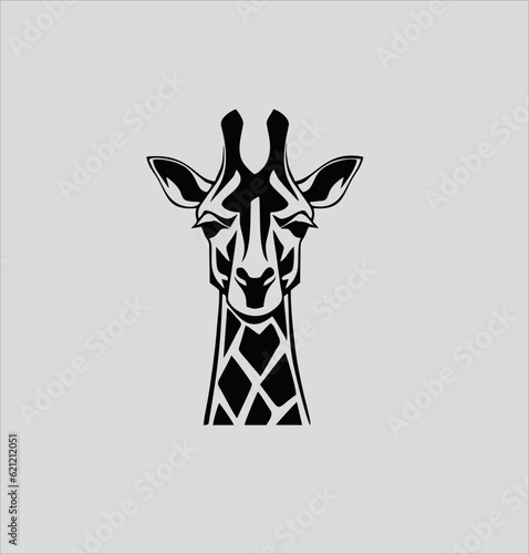 Giraffe icon vector silhouette, giraffe animal logo illustration design