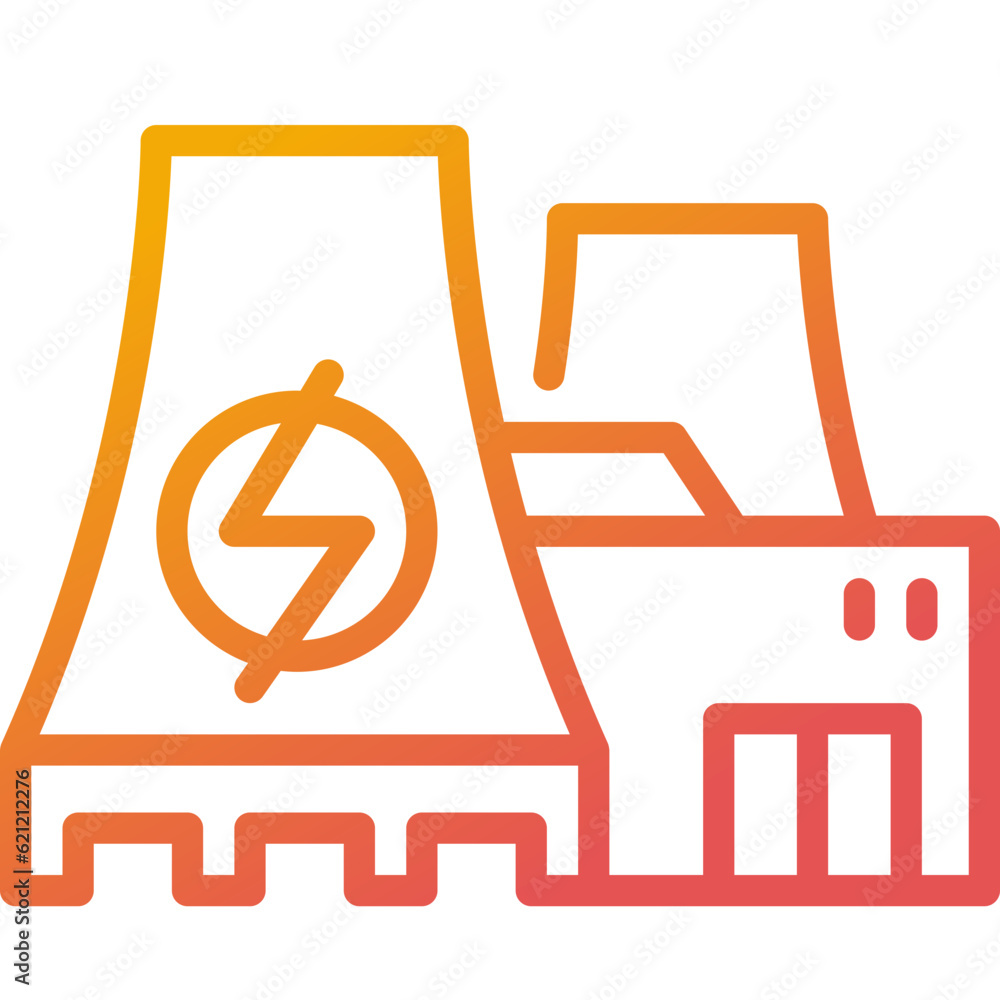 nuclear plant gradient line icon nuclear plant gradient line icon