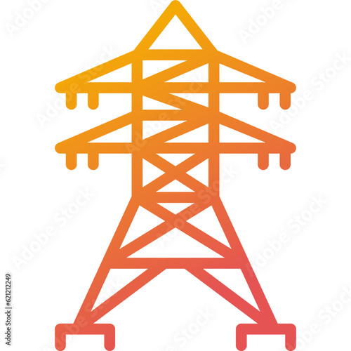 electric pylon gradient line icon