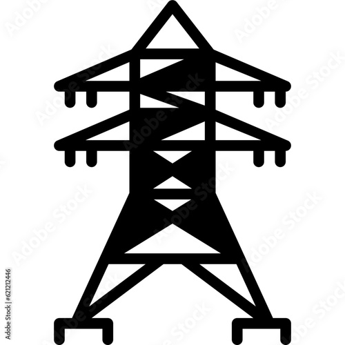 electric pylon solid line icon