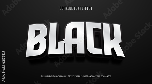 Black 3d editable text effect