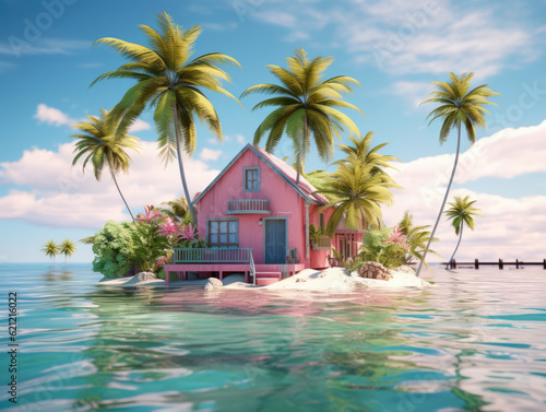 Island Oasis: Tranquil Escape to a Vibrant Kame House - DBZ Reimagined - Generative AI