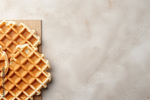 Belgian waffle background. Generate Ai