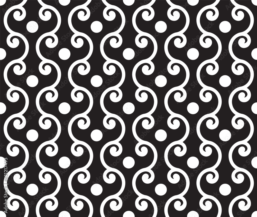 Flower geometric pattern. Seamless vector background. Black and grey ornament. Ornament for fabric, wallpaper, packaging. Decorative print