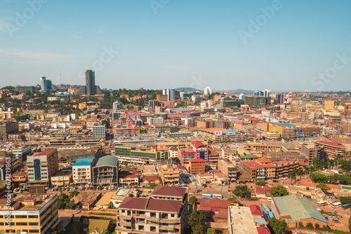 Aerial view of Kampala City seen from Gaddaffi Mosque  Uganda