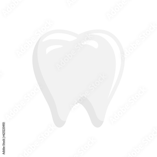 white tooth vector illustration in flat style design
