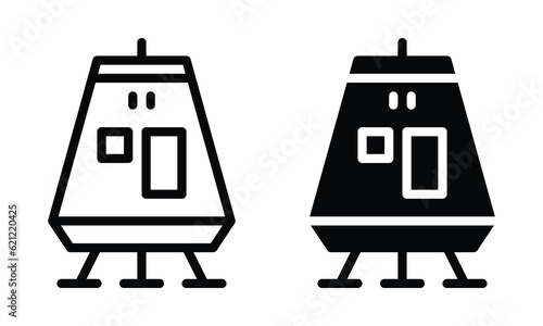 Lunar module icon with outline and glyph style.