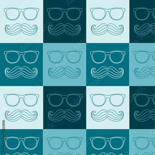 pattern for men glasses and mustaches
