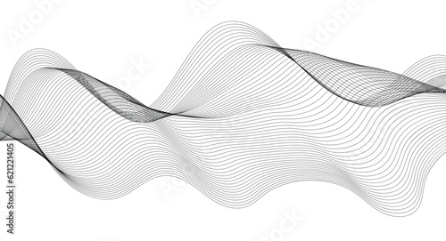Slika na platnu futuristic Line stripe pattern on white Wavy background