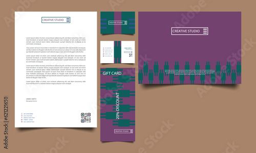 Corporate Brand Identity stationery template design. Business card, Id card, envelope, letterhead etc.