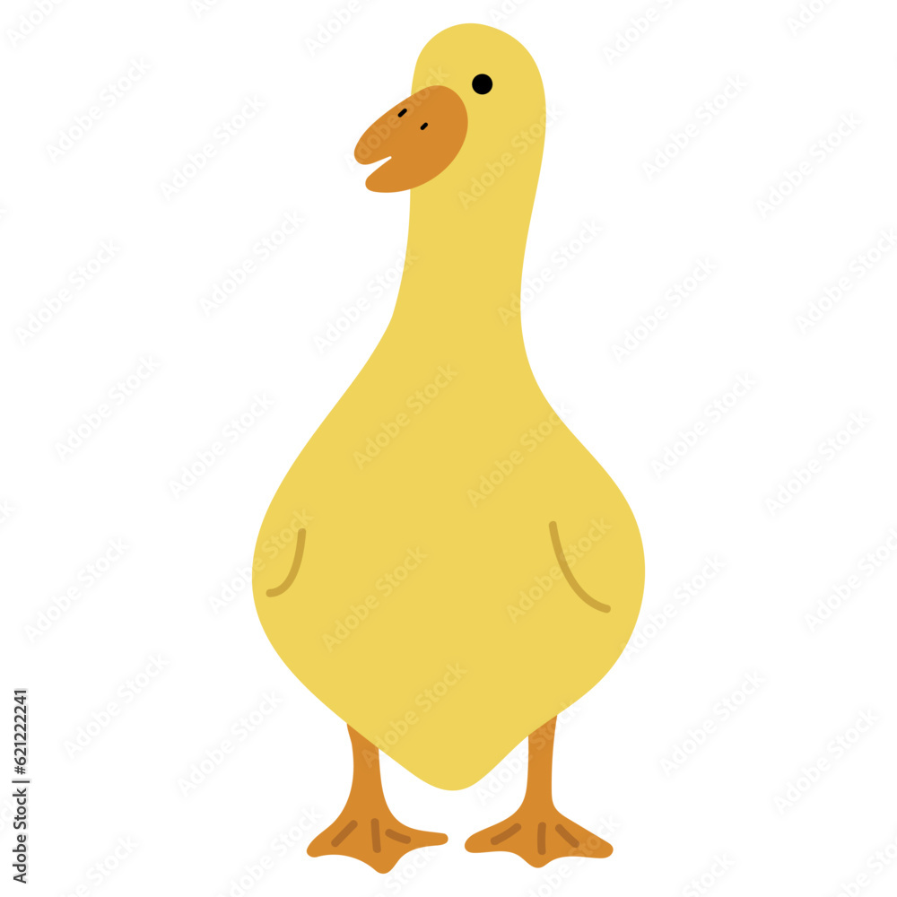 Duck Yellow Single 46 cute on a white background, vector illustration Duck Yellow Single 46 cute on a white background, vector illustration