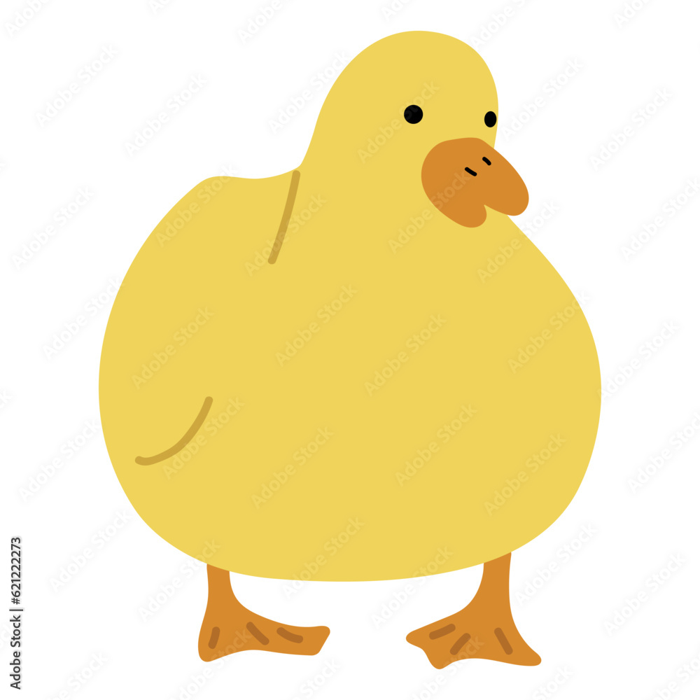 Duck Yellow Single 28 cute on a white background, vector illustration Duck Yellow Single 28 cute on a white background, vector illustration