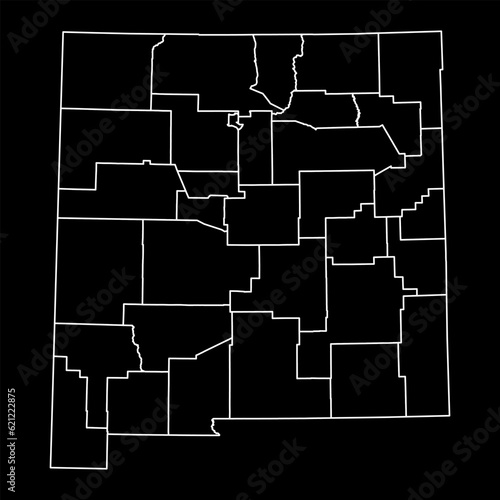 New Mexico state map with counties. Vector illustration.