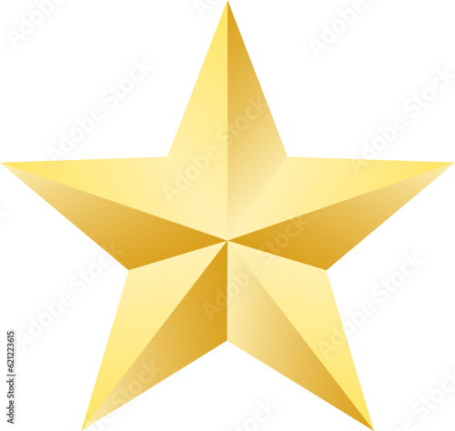 gold star isolated on white  3d metal star isolated
